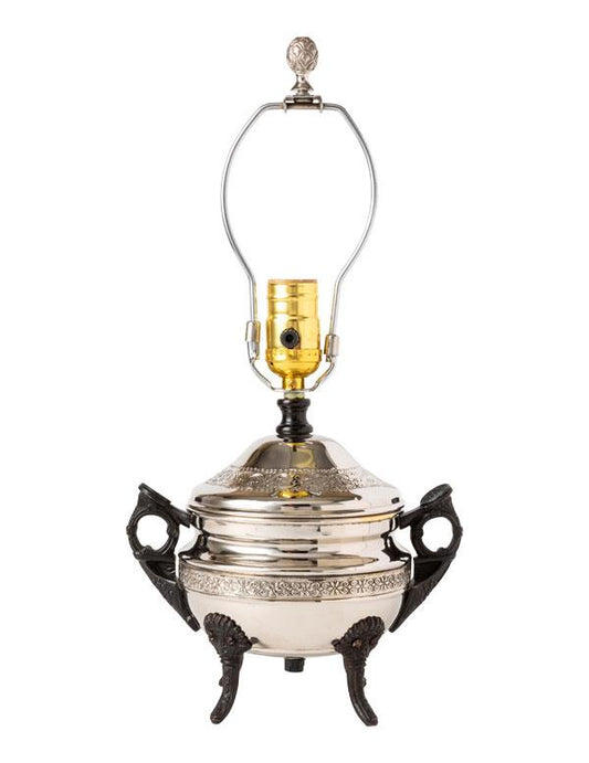 Silver Footed Jardiniere Lamp Base 35269 by Victorian Trading Co