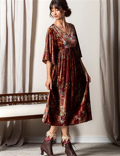 April Cornell Marigold Velvet Dress 35282