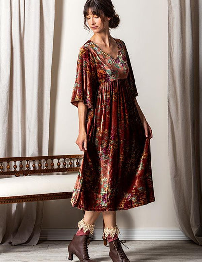 April Cornell Marigold Velvet Dress 35282